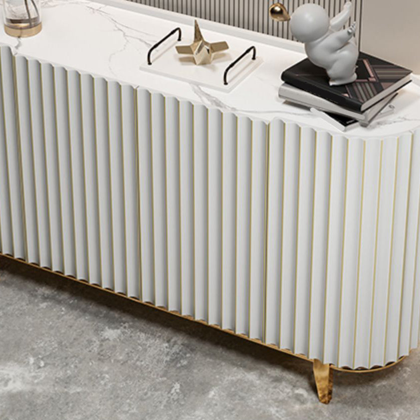 Glam Sideboard Buffet Stone Top Wood Sideboard Cabinet with Shelves Clearhalo 'buffet_sideboard' 'Buffets & Sideboards' 'furn' 'furn_buffet_sideboard' 'Furniture' 'Kitchen & Dining Furniture' 7157022