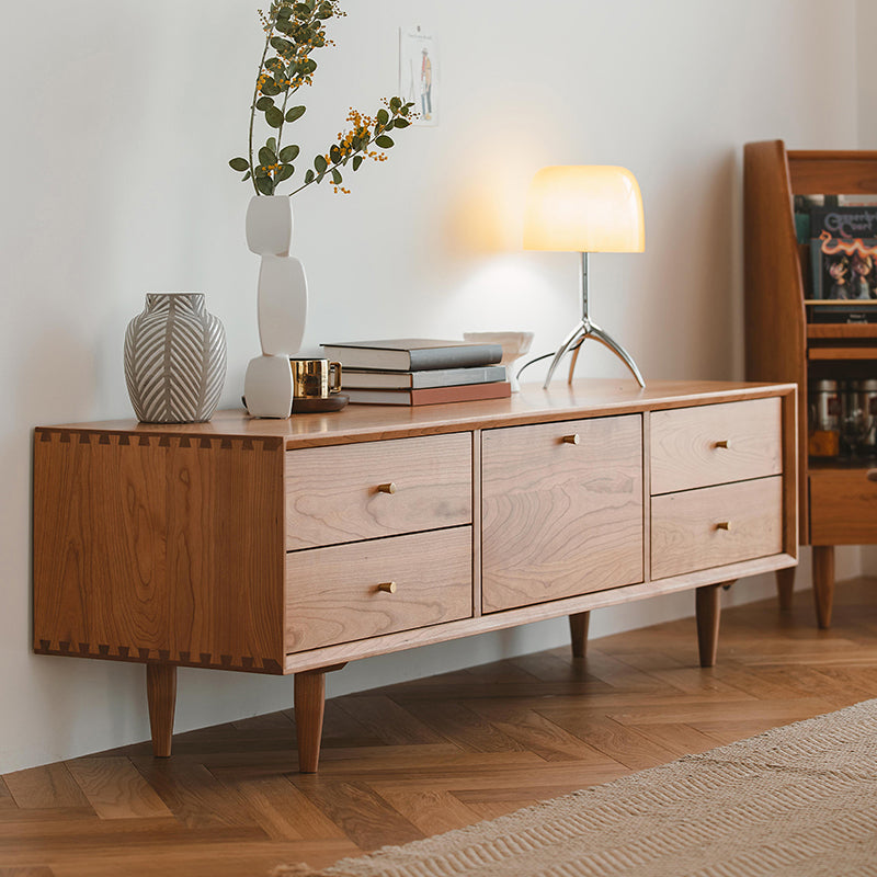 Solid Wood TV Media Console Glam TV Stand Console with Drawers Clearhalo 'furn' 'furn_tv_stands_entertainment_centers' 'Furniture' 'Living Room Furniture' 'TV Stands & Entertainment Centers' 'TV Stands & Media Storage Furniture' 'tv_stands_entertainment_centers' 7158760