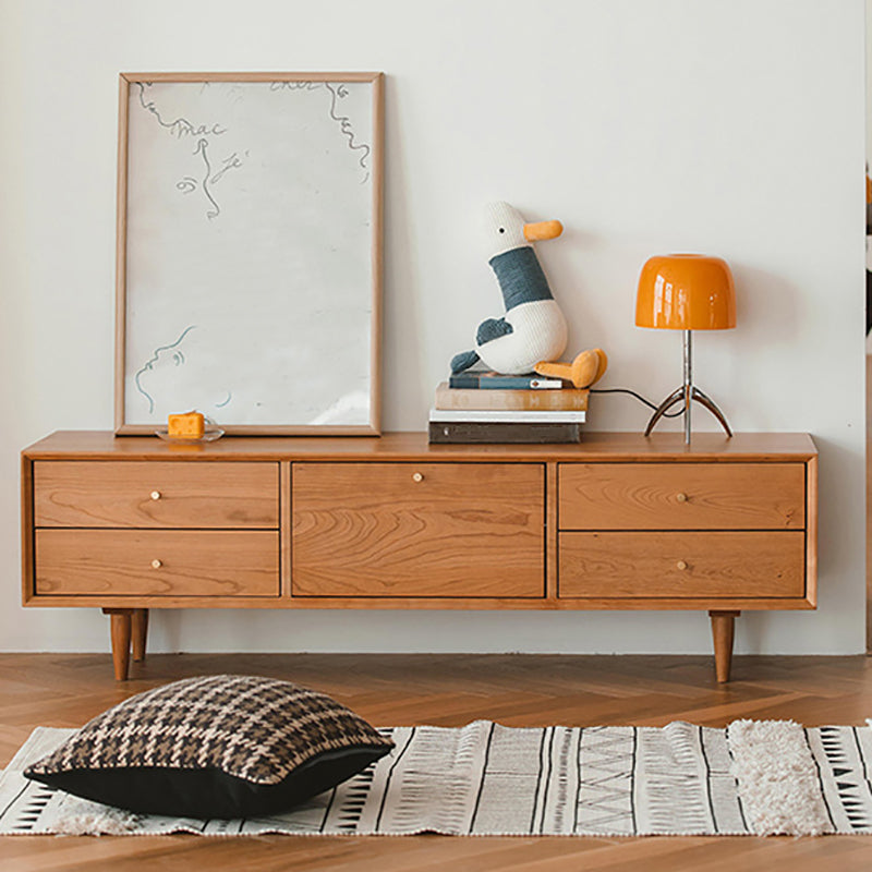 Solid Wood TV Media Console Glam TV Stand Console with Drawers Clearhalo 'furn' 'furn_tv_stands_entertainment_centers' 'Furniture' 'Living Room Furniture' 'TV Stands & Entertainment Centers' 'TV Stands & Media Storage Furniture' 'tv_stands_entertainment_centers' 7158763