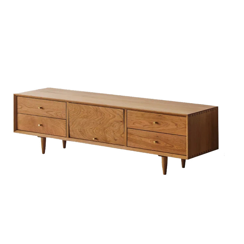 Solid Wood TV Media Console Glam TV Stand Console with Drawers 59"L x 16"W x 18"H Cherry Clearhalo 'furn' 'furn_tv_stands_entertainment_centers' 'Furniture' 'Living Room Furniture' 'TV Stands & Entertainment Centers' 'TV Stands & Media Storage Furniture' 'tv_stands_entertainment_centers' 7158764