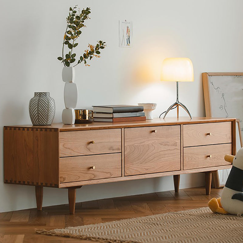 Solid Wood TV Media Console Glam TV Stand Console with Drawers Clearhalo 'furn' 'furn_tv_stands_entertainment_centers' 'Furniture' 'Living Room Furniture' 'TV Stands & Entertainment Centers' 'TV Stands & Media Storage Furniture' 'tv_stands_entertainment_centers' 7158765