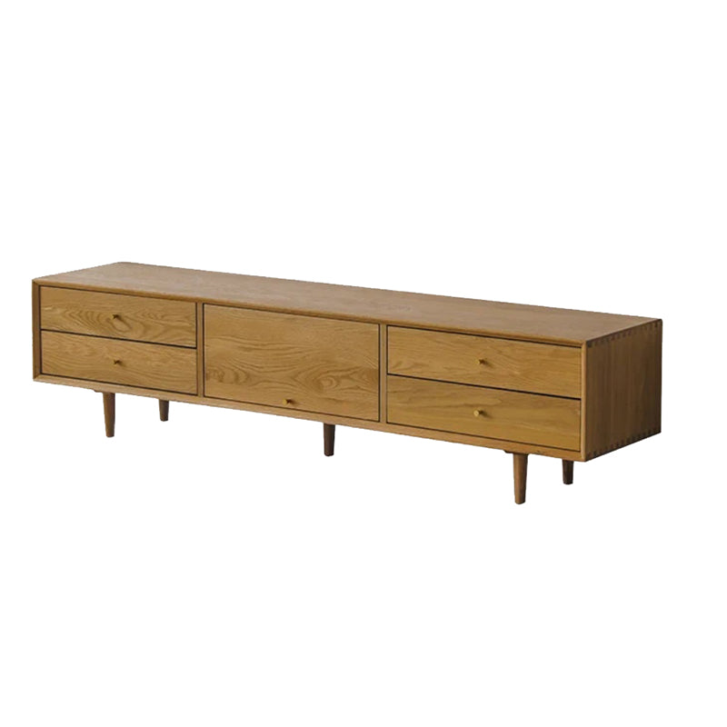 Solid Wood TV Media Console Glam TV Stand Console with Drawers Oak Clearhalo 'furn' 'furn_tv_stands_entertainment_centers' 'Furniture' 'Living Room Furniture' 'TV Stands & Entertainment Centers' 'TV Stands & Media Storage Furniture' 'tv_stands_entertainment_centers' 7158766