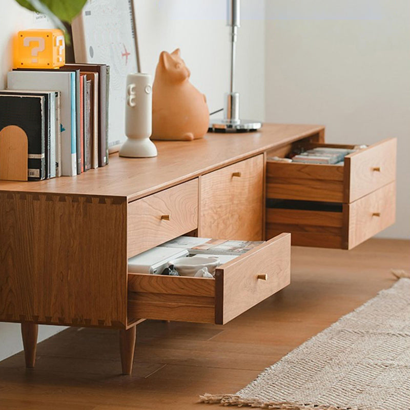 Solid Wood TV Media Console Glam TV Stand Console with Drawers Clearhalo 'furn' 'furn_tv_stands_entertainment_centers' 'Furniture' 'Living Room Furniture' 'TV Stands & Entertainment Centers' 'TV Stands & Media Storage Furniture' 'tv_stands_entertainment_centers' 7158767