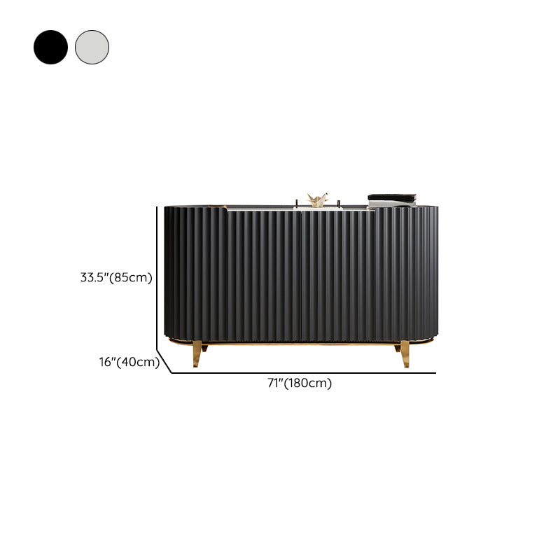 Glam Sideboard Buffet Stone Top Wood Sideboard Cabinet with Shelves Clearhalo 'buffet_sideboard' 'Buffets & Sideboards' 'furn' 'furn_buffet_sideboard' 'Furniture' 'Kitchen & Dining Furniture' 7158992