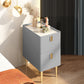 Contemporary Drawer Storage Bedside Cabinet Stone Accent Table Nightstand for Bedroom Light Gray 1 Piece Clearhalo 'Bedroom Furniture' 'furn' 'furn_night_stand' 'Furniture' 'night_stand' 'Nightstands' 7160887