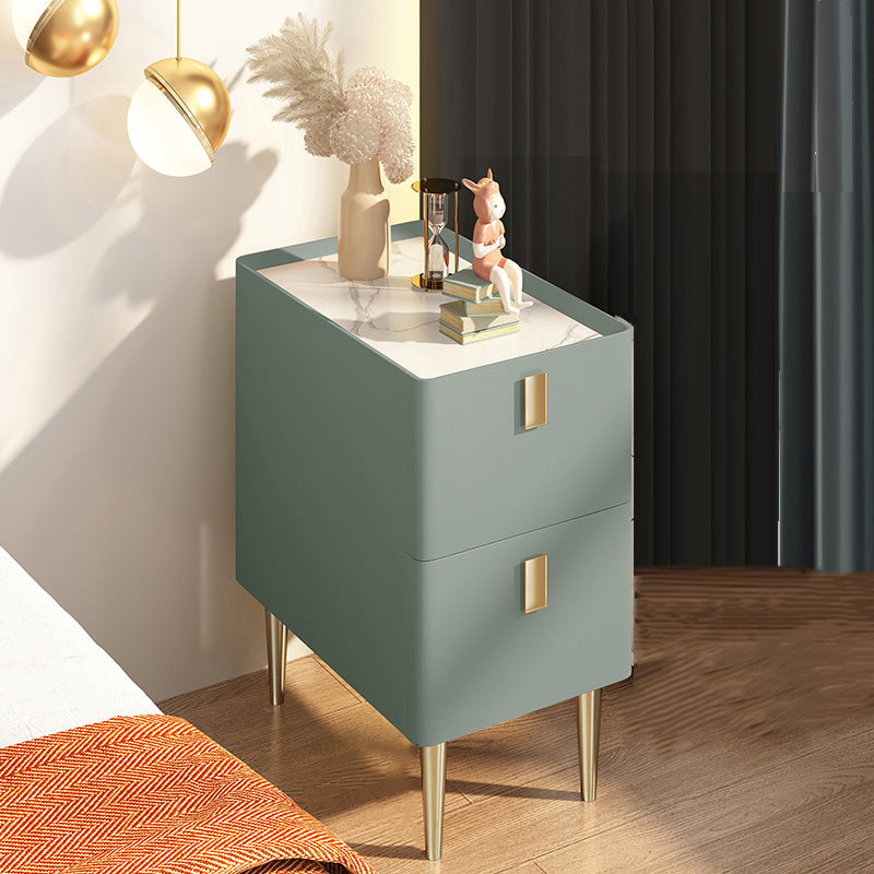 Contemporary Drawer Storage Bedside Cabinet Stone Accent Table Nightstand for Bedroom Green 1 Piece Clearhalo 'Bedroom Furniture' 'furn' 'furn_night_stand' 'Furniture' 'night_stand' 'Nightstands' 7160893