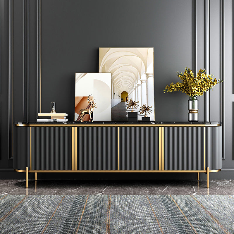 Enclosed Storage TV Media Console Glam Media Console for Living Room Clearhalo 'furn' 'furn_tv_stands_entertainment_centers' 'Furniture' 'Living Room Furniture' 'TV Stands & Entertainment Centers' 'TV Stands & Media Storage Furniture' 'tv_stands_entertainment_centers' 7160910