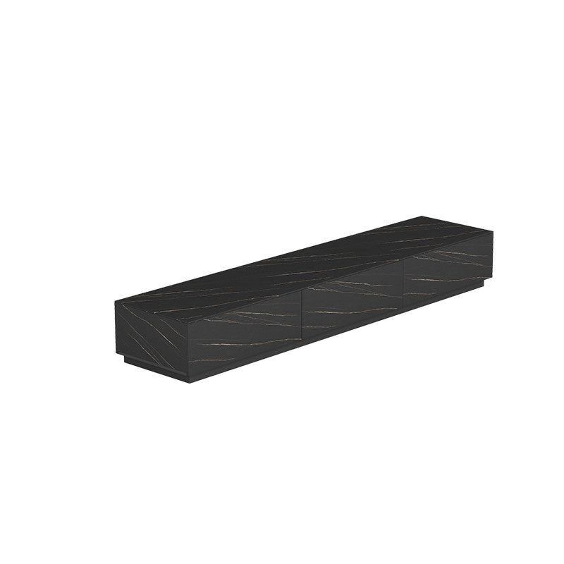 Black Stone TV Stand Console Contemporary 4 Drawers Media Console Clearhalo 'furn' 'furn_tv_stands_entertainment_centers' 'Furniture' 'Living Room Furniture' 'TV Stands & Entertainment Centers' 'TV Stands & Media Storage Furniture' 'tv_stands_entertainment_centers' 7160919