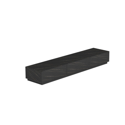 Black Stone TV Stand Console Contemporary 4 Drawers Media Console Clearhalo 'furn' 'furn_tv_stands_entertainment_centers' 'Furniture' 'Living Room Furniture' 'TV Stands & Entertainment Centers' 'TV Stands & Media Storage Furniture' 'tv_stands_entertainment_centers' 7160919