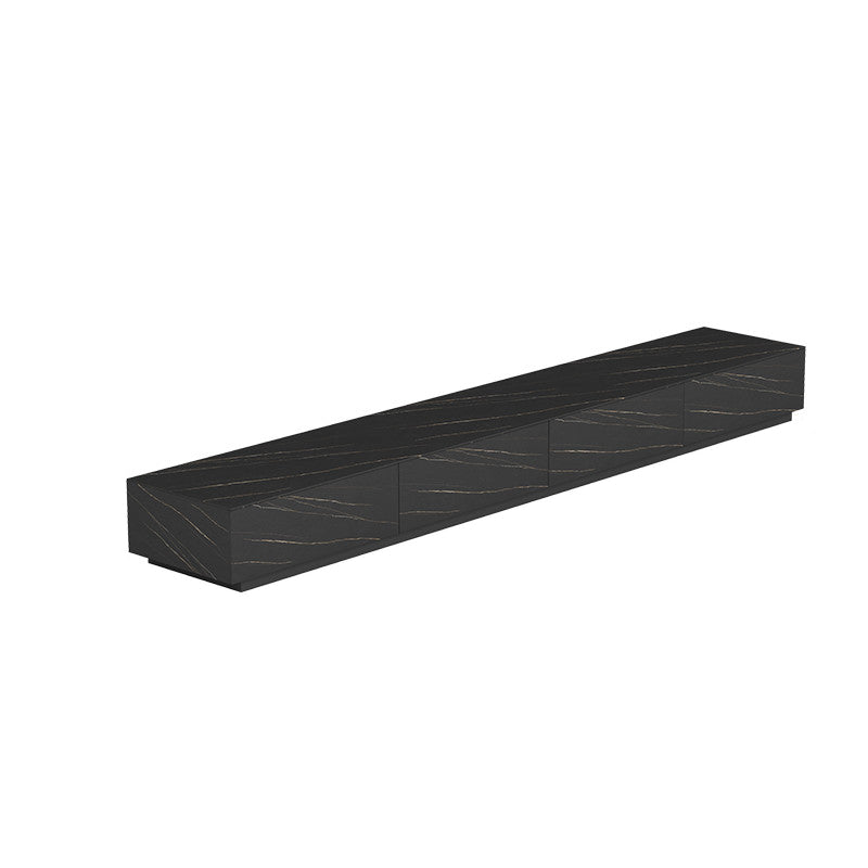 Black Stone TV Stand Console Contemporary 4 Drawers Media Console 87"L x 16"W x 10"H Clearhalo 'furn' 'furn_tv_stands_entertainment_centers' 'Furniture' 'Living Room Furniture' 'TV Stands & Entertainment Centers' 'TV Stands & Media Storage Furniture' 'tv_stands_entertainment_centers' 7160920