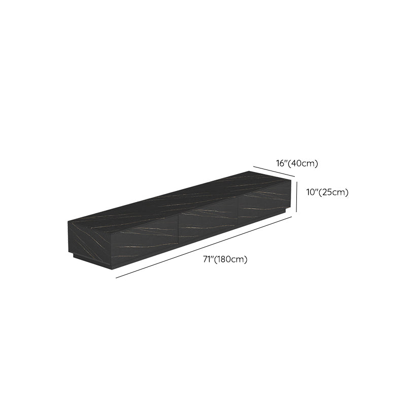 Black Stone TV Stand Console Contemporary 4 Drawers Media Console Clearhalo 'furn' 'furn_tv_stands_entertainment_centers' 'Furniture' 'Living Room Furniture' 'TV Stands & Entertainment Centers' 'TV Stands & Media Storage Furniture' 'tv_stands_entertainment_centers' 7160930