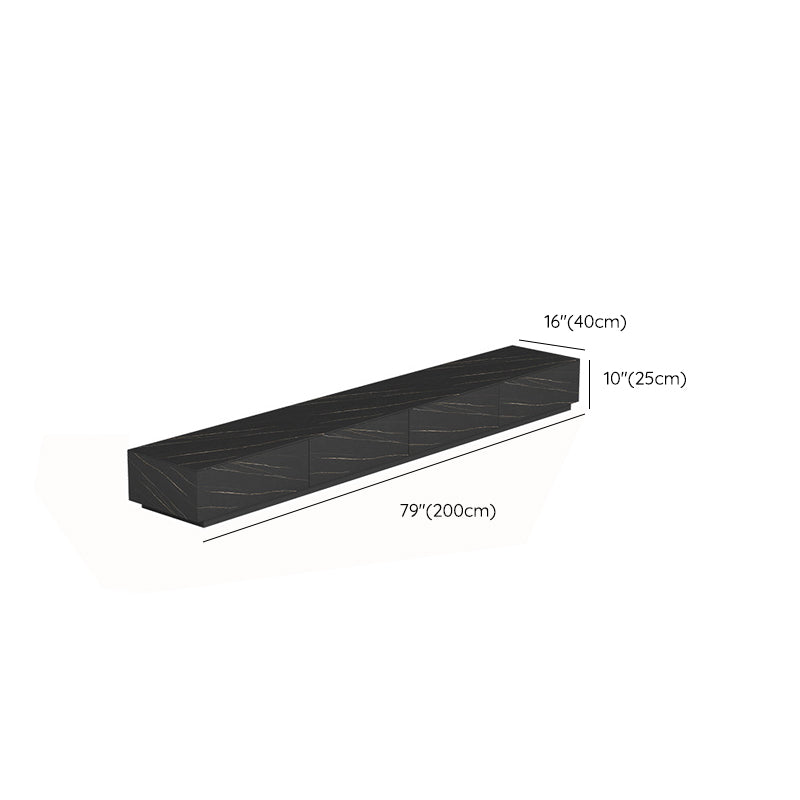 Black Stone TV Stand Console Contemporary 4 Drawers Media Console Clearhalo 'furn' 'furn_tv_stands_entertainment_centers' 'Furniture' 'Living Room Furniture' 'TV Stands & Entertainment Centers' 'TV Stands & Media Storage Furniture' 'tv_stands_entertainment_centers' 7160931