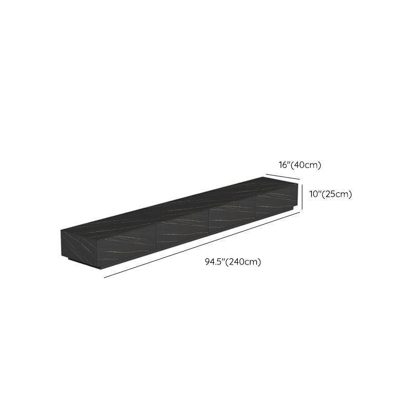 Black Stone TV Stand Console Contemporary 4 Drawers Media Console Clearhalo 'furn' 'furn_tv_stands_entertainment_centers' 'Furniture' 'Living Room Furniture' 'TV Stands & Entertainment Centers' 'TV Stands & Media Storage Furniture' 'tv_stands_entertainment_centers' 7160932
