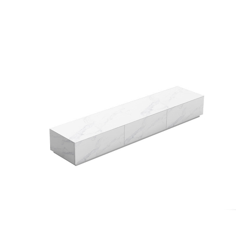 Contemporary TV Stand Console White Stone Media Console with Drawers 79"L x 16"W x 10"H Clearhalo 'furn' 'furn_tv_stands_entertainment_centers' 'Furniture' 'Living Room Furniture' 'TV Stands & Entertainment Centers' 'TV Stands & Media Storage Furniture' 'tv_stands_entertainment_centers' 7160952
