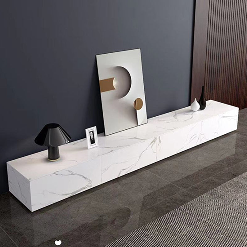 Contemporary TV Stand Console White Stone Media Console with Drawers Clearhalo 'furn' 'furn_tv_stands_entertainment_centers' 'Furniture' 'Living Room Furniture' 'TV Stands & Entertainment Centers' 'TV Stands & Media Storage Furniture' 'tv_stands_entertainment_centers' 7160957