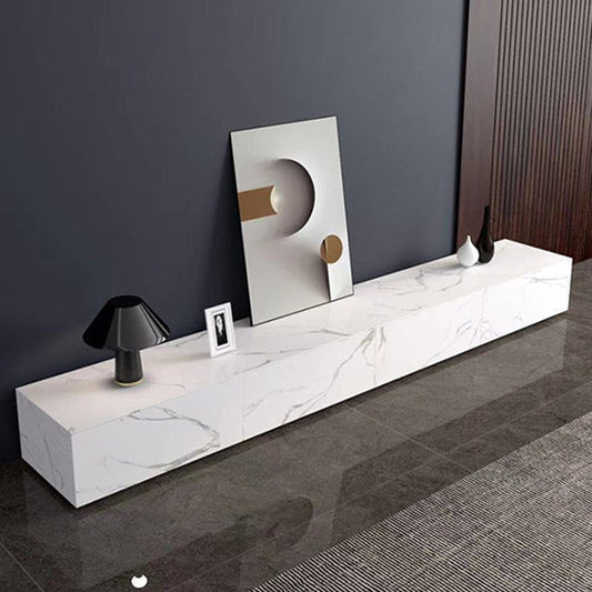 Contemporary TV Stand Console White Stone Media Console with Drawers Clearhalo 'furn' 'furn_tv_stands_entertainment_centers' 'Furniture' 'Living Room Furniture' 'TV Stands & Entertainment Centers' 'TV Stands & Media Storage Furniture' 'tv_stands_entertainment_centers' 7160957