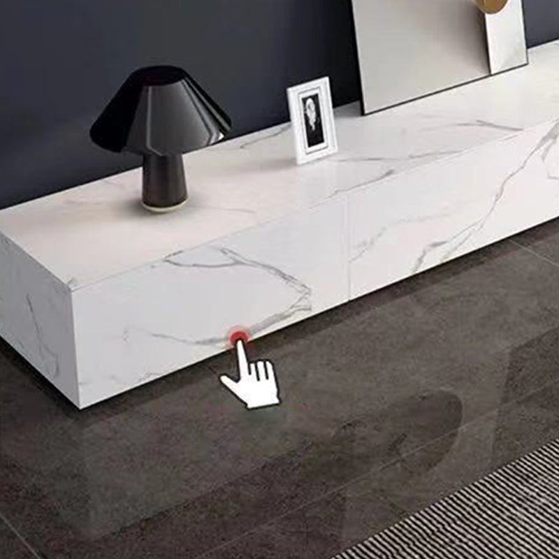 Contemporary TV Stand Console White Stone Media Console with Drawers Clearhalo 'furn' 'furn_tv_stands_entertainment_centers' 'Furniture' 'Living Room Furniture' 'TV Stands & Entertainment Centers' 'TV Stands & Media Storage Furniture' 'tv_stands_entertainment_centers' 7160961