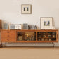 Scandinavian TV Media Console Solid Wood Media Console with Drawers 83"L x 16"W x 22"H Tan Clearhalo 'furn' 'furn_tv_stands_entertainment_centers' 'Furniture' 'Living Room Furniture' 'TV Stands & Entertainment Centers' 'TV Stands & Media Storage Furniture' 'tv_stands_entertainment_centers' 7160966