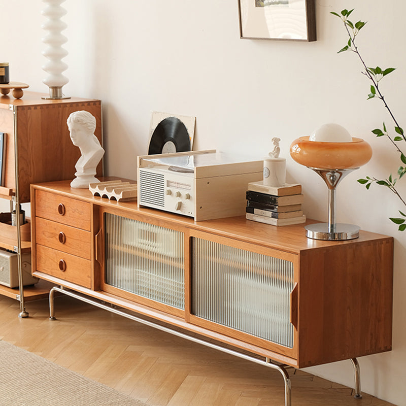 Scandinavian TV Media Console Solid Wood Media Console with Drawers Clearhalo 'furn' 'furn_tv_stands_entertainment_centers' 'Furniture' 'Living Room Furniture' 'TV Stands & Entertainment Centers' 'TV Stands & Media Storage Furniture' 'tv_stands_entertainment_centers' 7160970