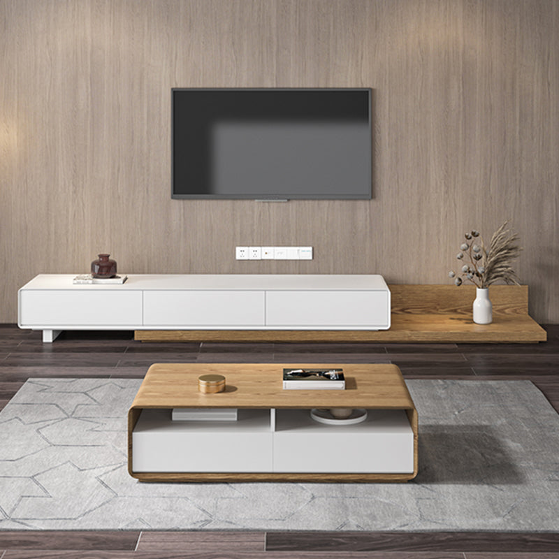 Open Storage TV Media Console Scandinavian Media Console with Drawers Clearhalo 'furn' 'furn_tv_stands_entertainment_centers' 'Furniture' 'Living Room Furniture' 'TV Stands & Entertainment Centers' 'TV Stands & Media Storage Furniture' 'tv_stands_entertainment_centers' 7160985