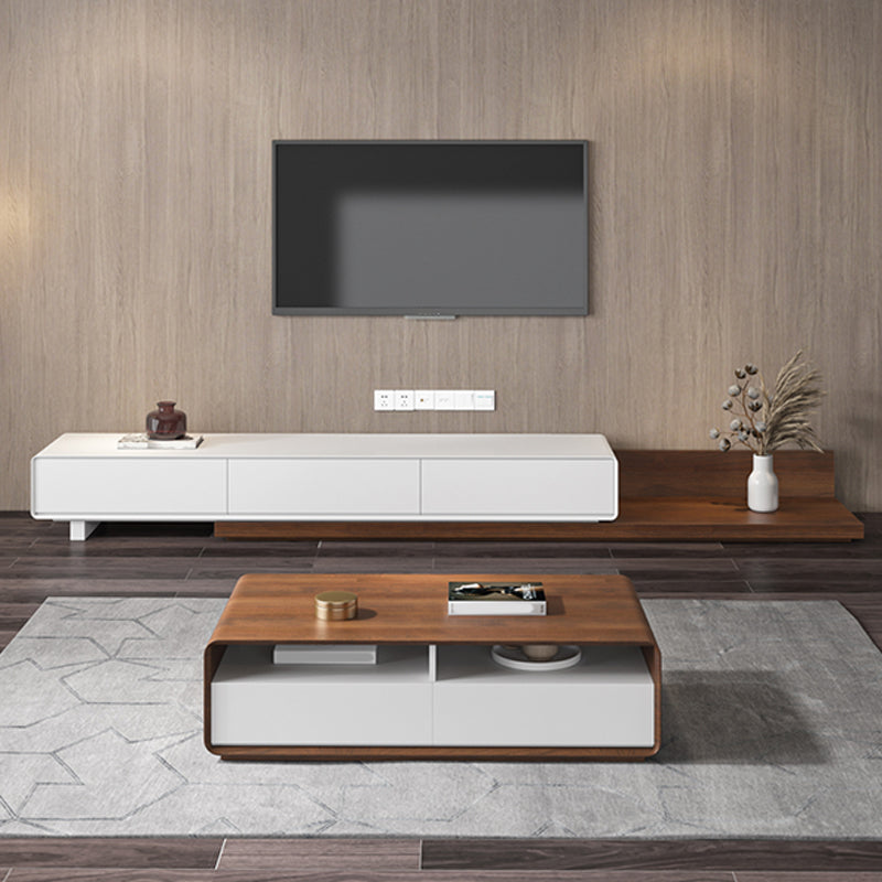Open Storage TV Media Console Scandinavian Media Console with Drawers Clearhalo 'furn' 'furn_tv_stands_entertainment_centers' 'Furniture' 'Living Room Furniture' 'TV Stands & Entertainment Centers' 'TV Stands & Media Storage Furniture' 'tv_stands_entertainment_centers' 7160987