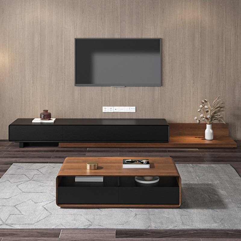 Open Storage TV Media Console Scandinavian Media Console with Drawers Clearhalo 'furn' 'furn_tv_stands_entertainment_centers' 'Furniture' 'Living Room Furniture' 'TV Stands & Entertainment Centers' 'TV Stands & Media Storage Furniture' 'tv_stands_entertainment_centers' 7160989