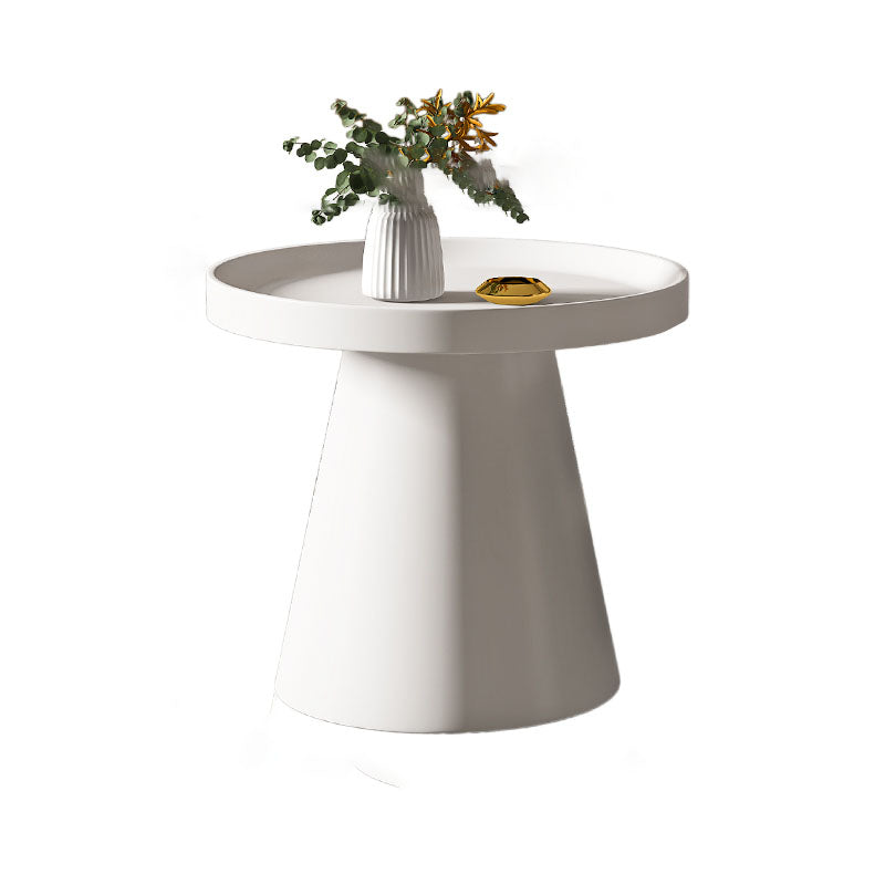 Metal Accent Side Table Table Pedestal Tray Top Side End Snack Table 19.7"L x 19.7"W x 19.7"H White 1 Clearhalo 'Coffee & Accent Tables' 'End & Side Tables' 'end_side_tables' 'furn' 'furn_end_side_tables' 'Furniture' 'Living Room Furniture' 7161880