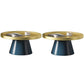 Metal Accent Side Table Table Pedestal Tray Top Side End Snack Table 29.5"L x 29.5"W x 15"H Gold-Blue 2 Clearhalo 'Coffee & Accent Tables' 'End & Side Tables' 'end_side_tables' 'furn' 'furn_end_side_tables' 'Furniture' 'Living Room Furniture' 7161896
