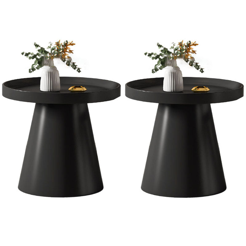 Metal Accent Side Table Table Pedestal Tray Top Side End Snack Table 19.7"L x 19.7"W x 19.7"H Black 2 Clearhalo 'Coffee & Accent Tables' 'End & Side Tables' 'end_side_tables' 'furn' 'furn_end_side_tables' 'Furniture' 'Living Room Furniture' 7161898