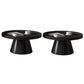 Metal Accent Side Table Table Pedestal Tray Top Side End Snack Table 29.5"L x 29.5"W x 15"H Black 2 Clearhalo 'Coffee & Accent Tables' 'End & Side Tables' 'end_side_tables' 'furn' 'furn_end_side_tables' 'Furniture' 'Living Room Furniture' 7161901