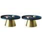 Metal Accent Side Table Table Pedestal Tray Top Side End Snack Table 29.5"L x 29.5"W x 15"H Blue Gold 2 Clearhalo 'Coffee & Accent Tables' 'End & Side Tables' 'end_side_tables' 'furn' 'furn_end_side_tables' 'Furniture' 'Living Room Furniture' 7161904