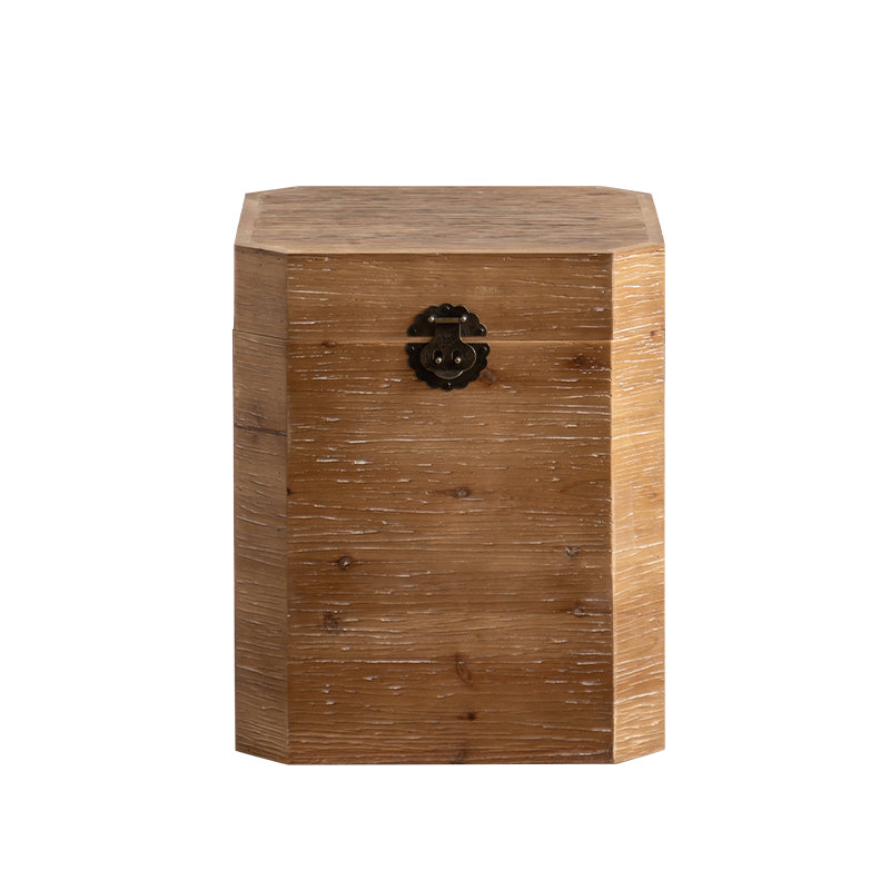 Tavolo d'angolo rustico Tavolino con accento marrone in legno massiccio per soggiorno