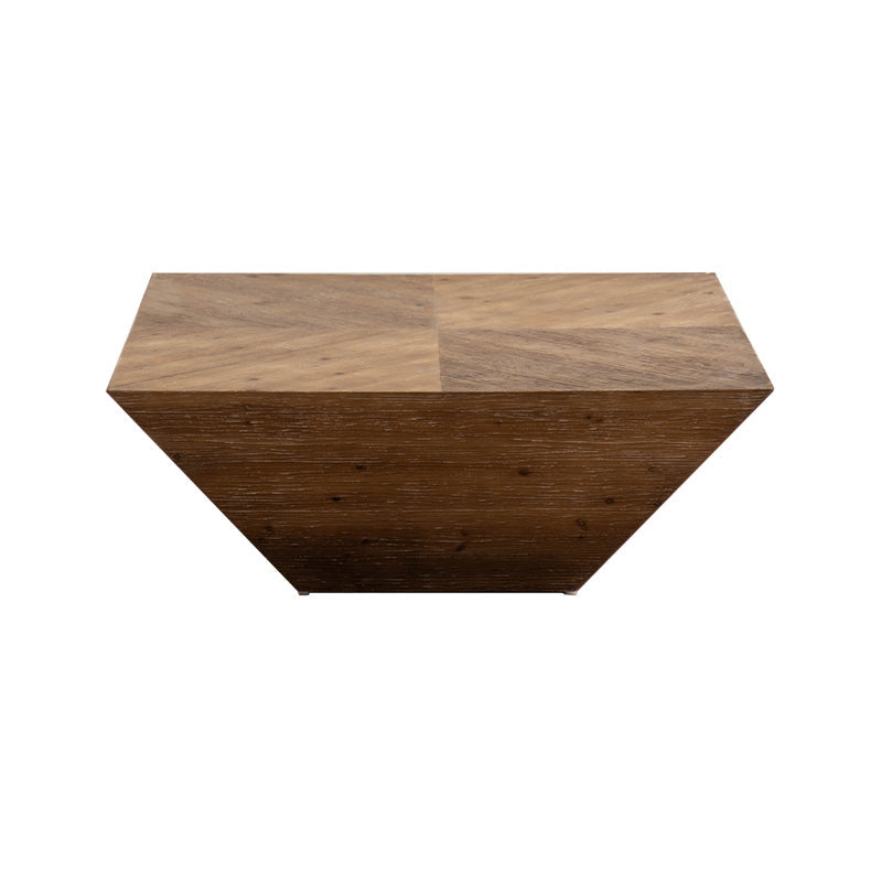 Tavolo d'angolo rustico Tavolino con accento marrone in legno massiccio per soggiorno