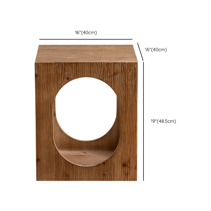 Tavolo d'angolo rustico Tavolino con accento marrone in legno massiccio per soggiorno