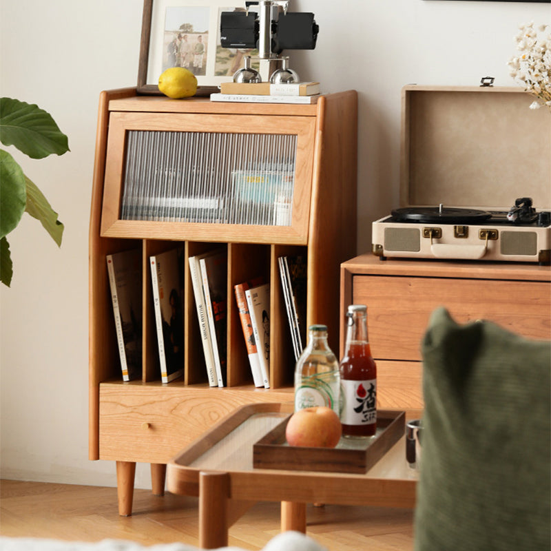 Tavolo d'angolo contemporaneo largo da 12 "tavolino a 4 gambe in legno massiccio