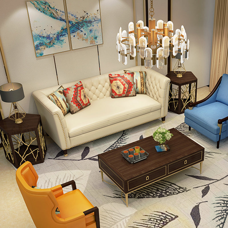 15" Wide Glam Corner Table Solid Wood Gold Accent Side Table