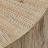 Table de coin rustique en bois massif rond