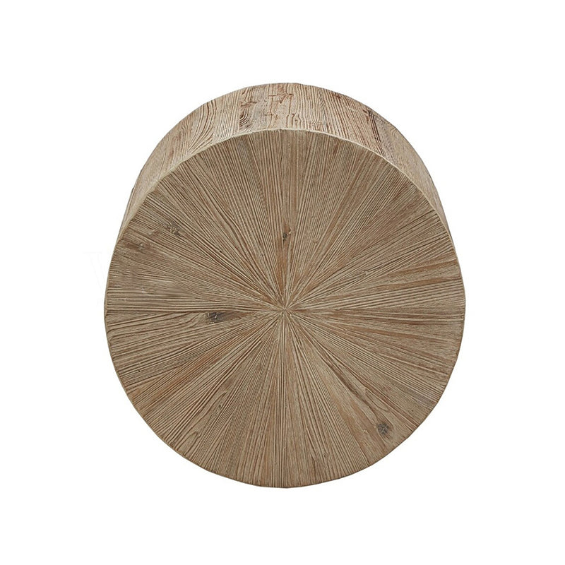 Table de coin rustique en bois massif rond
