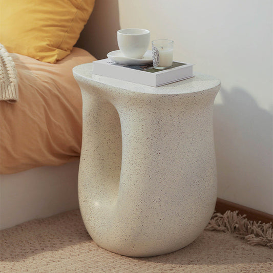 12" Wide Contemporary Corner Table White Concrete Accent Side Table Clearhalo 'Coffee & Accent Tables' 'End & Side Tables' 'end_side_tables' 'furn' 'furn_end_side_tables' 'Furniture' 'Living Room Furniture' 7162115