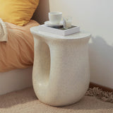 12" Wide Contemporary Corner Table White Concrete Accent Side Table Clearhalo 'Coffee & Accent Tables' 'End & Side Tables' 'end_side_tables' 'furn' 'furn_end_side_tables' 'Furniture' 'Living Room Furniture' 7162115