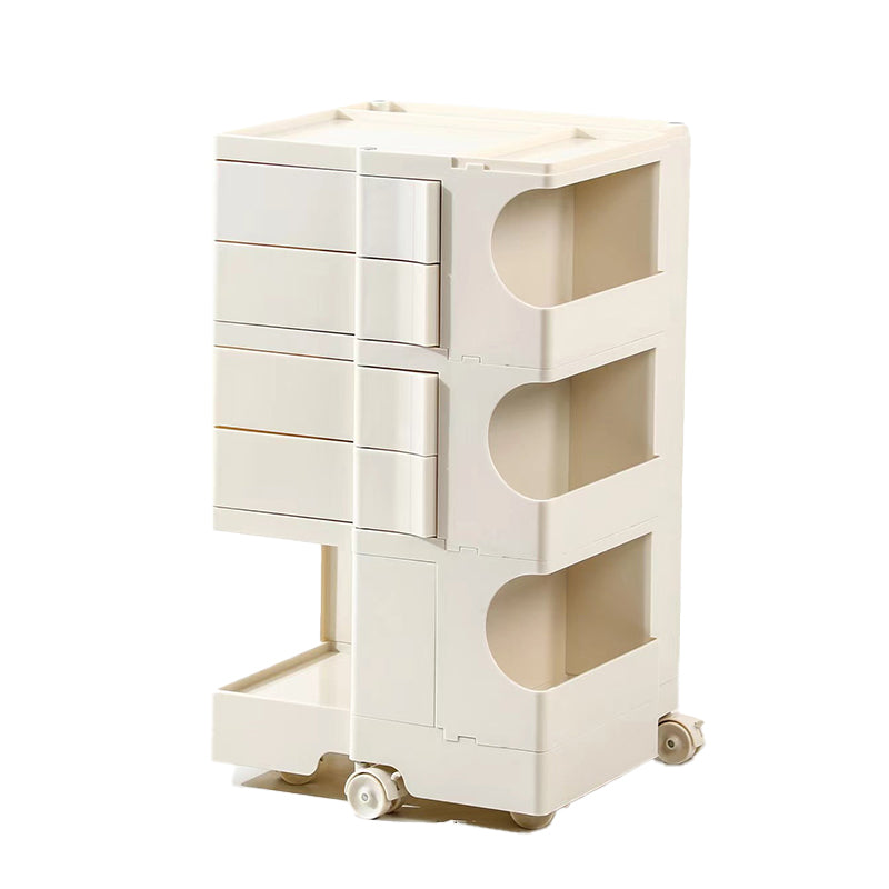 Modern Accent Side Table Square Metal Living Room Corner Table 17"L x 16"W x 29"H White 1 Clearhalo 'Coffee & Accent Tables' 'End & Side Tables' 'end_side_tables' 'furn' 'furn_end_side_tables' 'Furniture' 'Living Room Furniture' 7162162