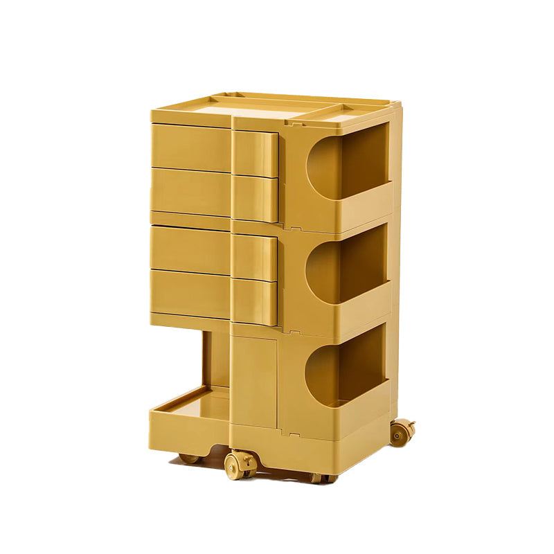 Modern Accent Side Table Square Metal Living Room Corner Table 17"L x 16"W x 29"H Yellow 1 Clearhalo 'Coffee & Accent Tables' 'End & Side Tables' 'end_side_tables' 'furn' 'furn_end_side_tables' 'Furniture' 'Living Room Furniture' 7162169