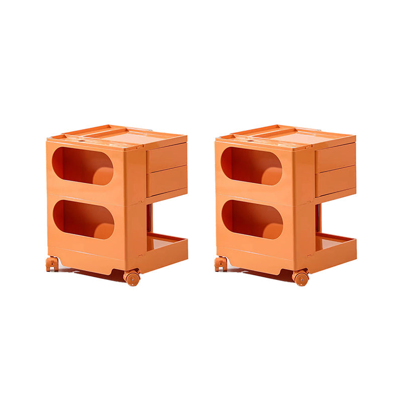 Modern Accent Side Table Square Metal Living Room Corner Table 17"L x 16"W x 21"H Orange 2 Clearhalo 'Coffee & Accent Tables' 'End & Side Tables' 'end_side_tables' 'furn' 'furn_end_side_tables' 'Furniture' 'Living Room Furniture' 7162177