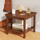 Modernistic Side Table Double Tier Wood Accent Side Table with Shelf