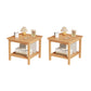 Modernistic Side Table Double Tier Wood Accent Side Table with Shelf