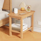 Modernistic Side Table Double Tier Wood Accent Side Table with Shelf