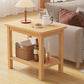 Modernistic Side Table Double Tier Wood Accent Side Table with Shelf