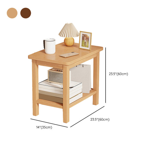 Tavolino laterale modernistico Tavolino accento in legno a doppio livello con scaffale