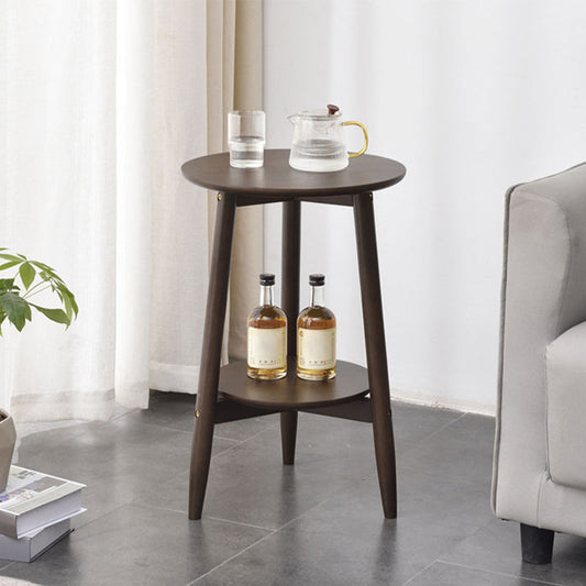 Modernistic Corner Table with Storage Round Double Tier Living Room End Table Clearhalo 'Coffee & Accent Tables' 'End & Side Tables' 'end_side_tables' 'furn' 'furn_end_side_tables' 'Furniture' 'Living Room Furniture' 7162338