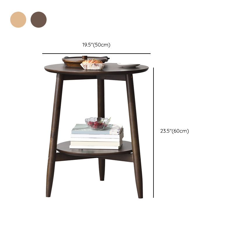Modernistic Corner Table with Storage Round Double Tier Living Room End Table Clearhalo 'Coffee & Accent Tables' 'End & Side Tables' 'end_side_tables' 'furn' 'furn_end_side_tables' 'Furniture' 'Living Room Furniture' 7162341